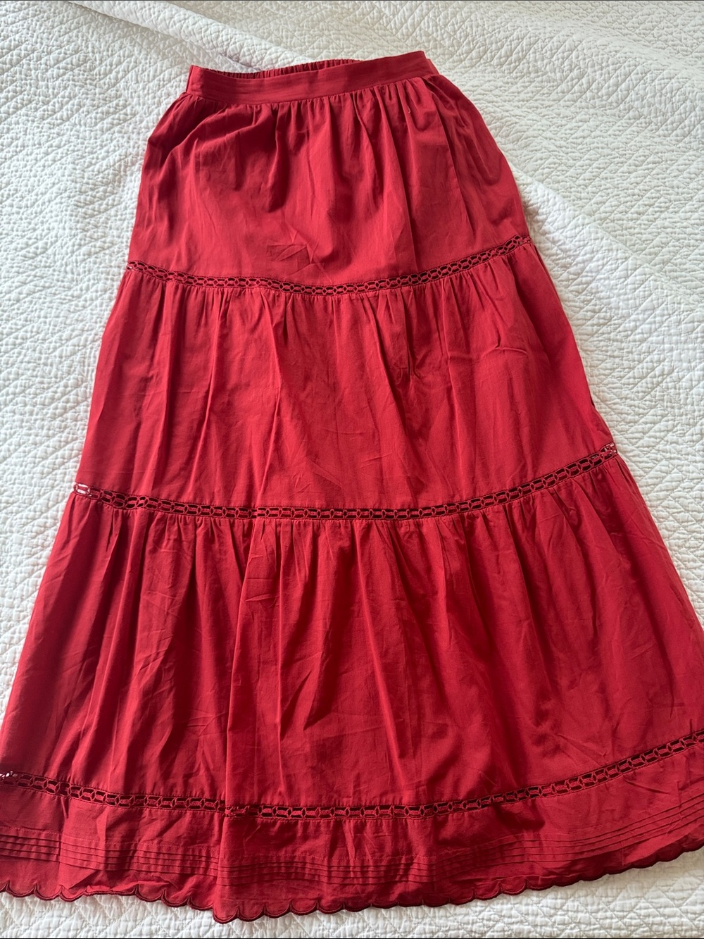 Women's Cotton Tiered Pull-On Maxi Skirt